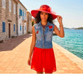Gilet in denim con gonna