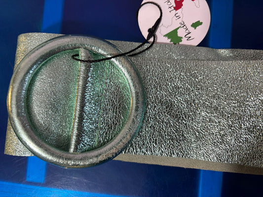 Cintura in pelle Verdeacqua