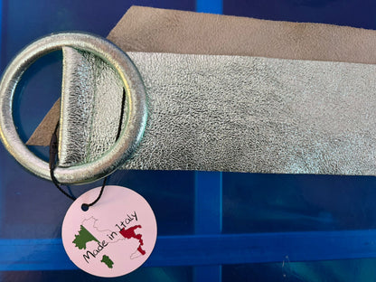 Cintura in pelle Verdeacqua