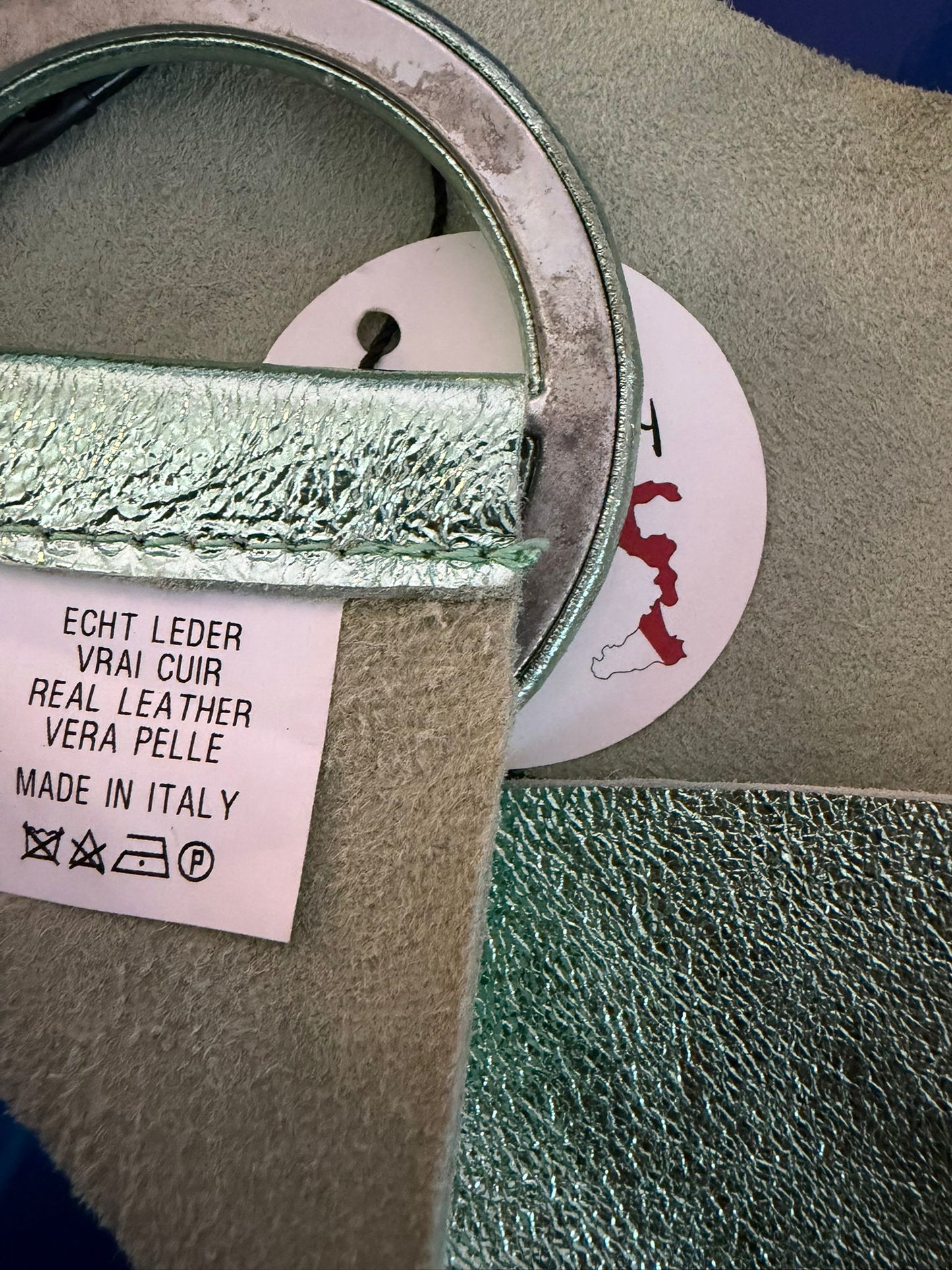 Cintura in pelle Verdeacqua