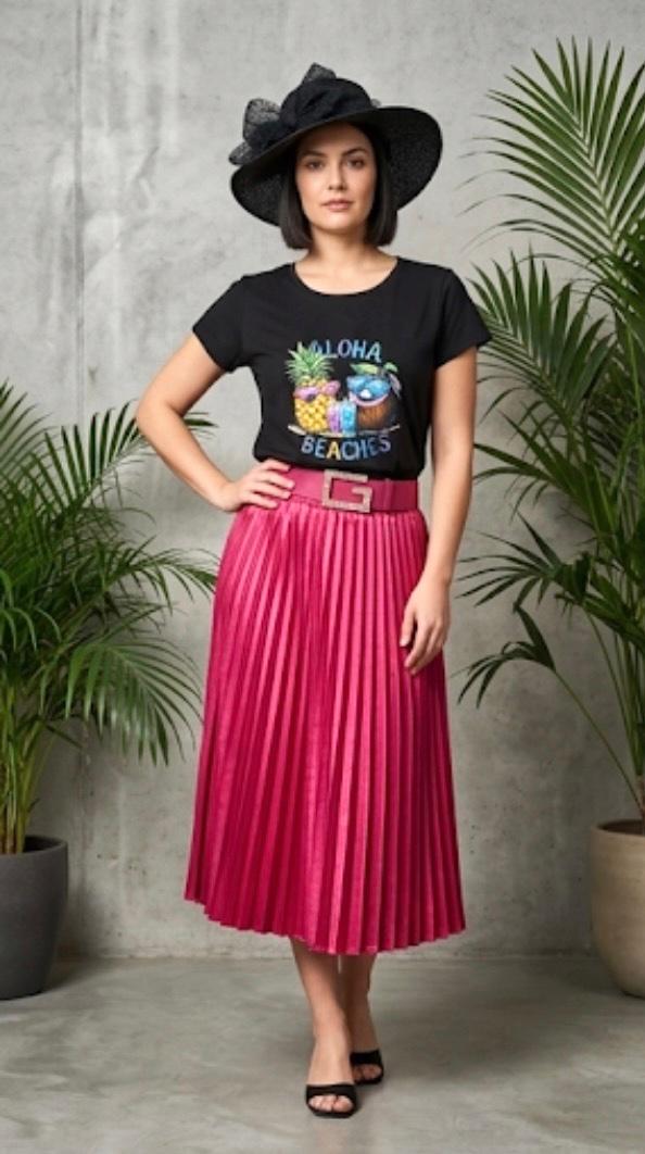 T-shirt 100% cotone e Gonna plissettata