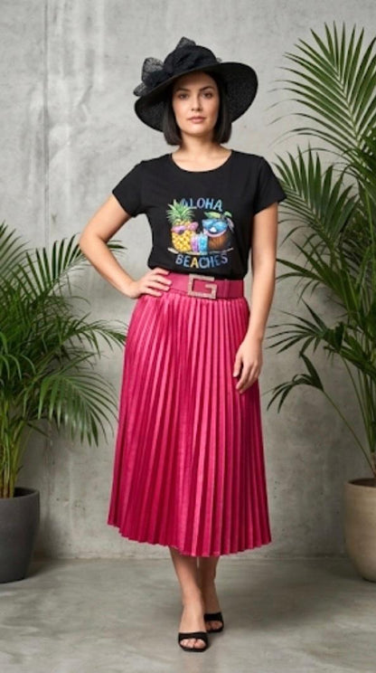 T-shirt 100% cotone e Gonna plissettata