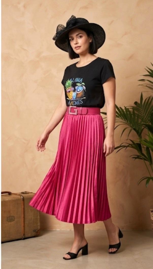 T-shirt 100% cotone e Gonna plissettata