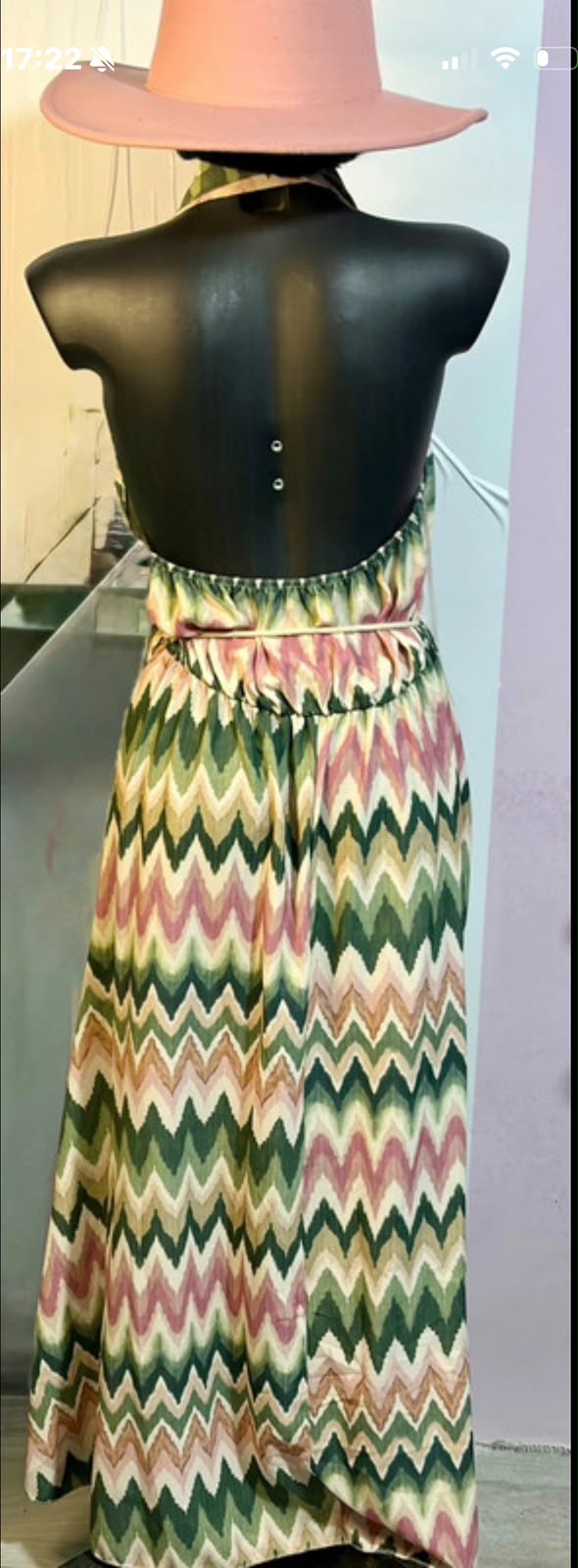 Abito lungo fantasia zig zag