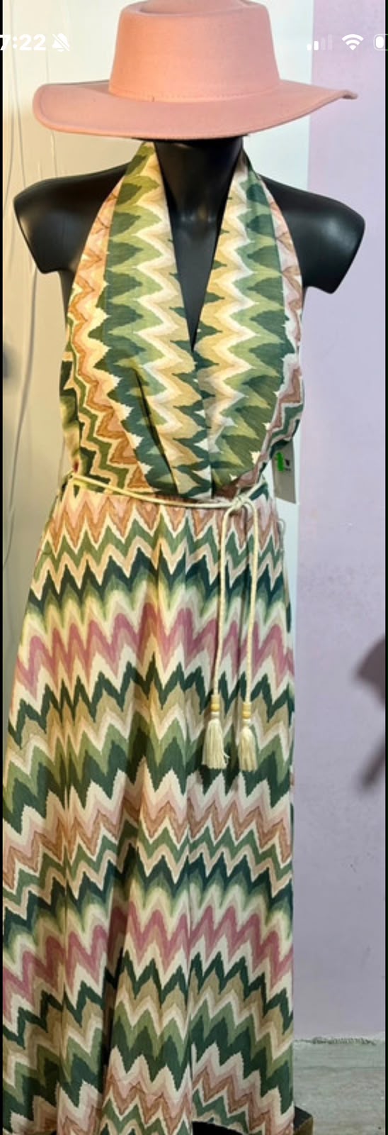 Abito lungo fantasia zig zag