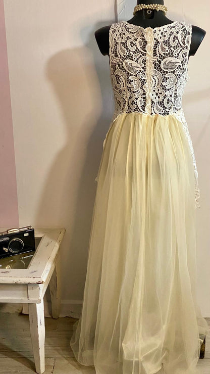 Abito Lungo Da Sposa o Da Sera in Stile Vintage Romantico Misure Nelle Foto