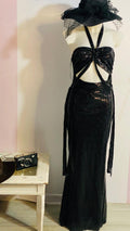 Abito Elegante Nero Paiettato