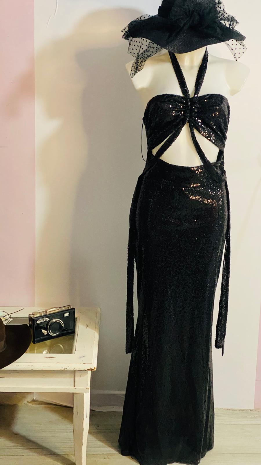 Abito Elegante Nero Paiettato