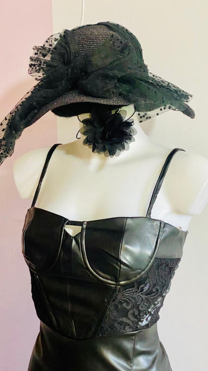 Abito Tubino in Ecopelle in Pizzo