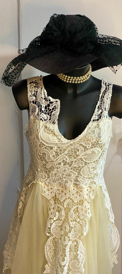 Abito Lungo Da Sposa o Da Sera in Stile Vintage Romantico Misure Nelle Foto