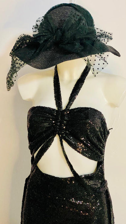 Abito Elegante Nero Paiettato